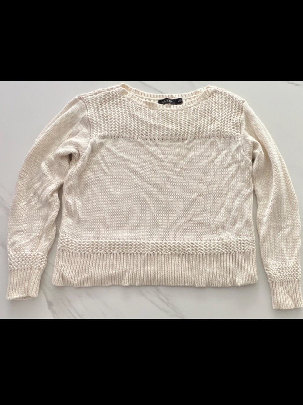 Ralph Lauren Cream Crewneck Knit Sweater